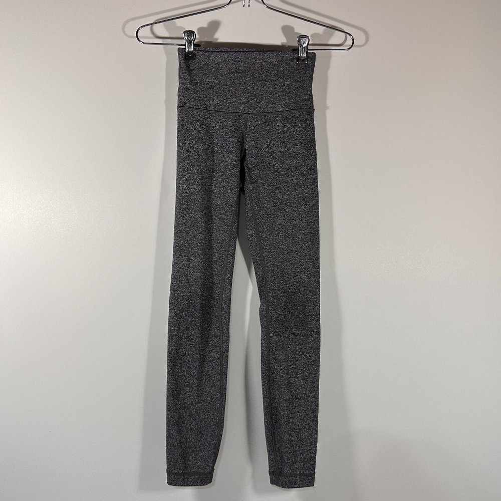 Lululemon Wunder Under High-Rise Tight 25" Heathered Black Leggings Women Size 0